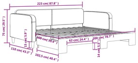 Καναπές Κρεβάτι Συρόμενος Μαύρος 100 x 200 εκ. Υφασμάτινος - Μαύρο