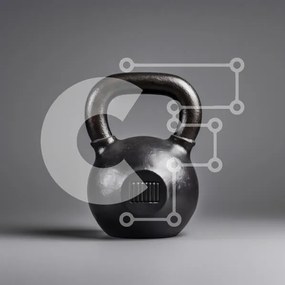 Intra Συλλεκτικό Ξύλινο Παζλ Plywood  4mm - Kettlebell σε γκρι φόντο Σε Ξύλινο Κουτί - Διαστάσεις: 10x10 cm – 25 κομμάτια