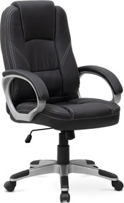 Καρέκλα γραφείου διευθυντική Robie Megapap από τεχνόδερμα χρώμα μαύρο 64x62x108/118εκ.