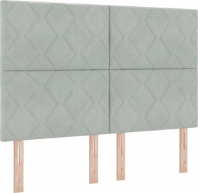 vidaXL Κεφαλάρι Ανοιχτό γκρι 160 cm Βελούδο