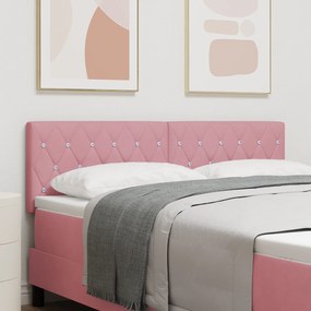 vidaXL LED Κεφαλή Διαμαντένια Ταυτοποίηση Ροζ 80 cm Βελούδο