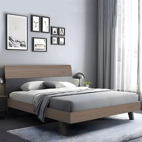 Κρεβάτι Διπλό Vanity (Για Στρώμα 160x200cm) Ε7350,1 161x201x98cm Anthracite-Walnut Διπλό