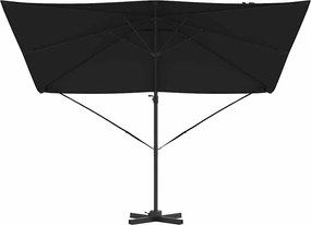 vidaXL Ρώμη Ομπρέλα Μαύρο 286 x 284 x 265 εκ Αλουμίνιο και Πολυεστέρας
