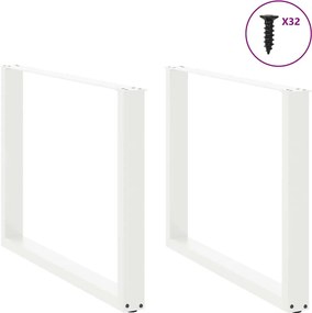 vidaXL Πόδια Τραπεζαρίας σε Σχήμα U 2 τεμ. Λευκά 100x(72-73) εκ. Ατσάλι