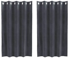 vidaXL Κουρτίνες με κουρτίνες 2 pcs Ανοιχτό γκρι 140 x 140 cm Βελούδο