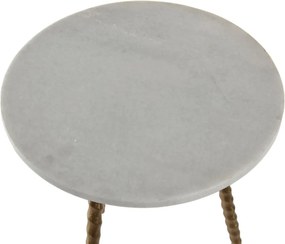 Βοηθητικό Τραπέζι Home ESPRIT Λευκό Χρυσό 36 x 36 x 48,5 cm