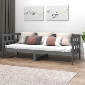 Καναπές Κρεβάτι Γκρι 80 x 200 εκ. από Μασίφ Ξύλο Πεύκου - Γκρι