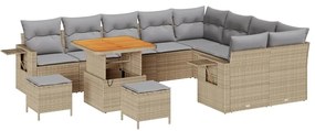 vidaXL Σετ Καναπέ Κήπου 12 pcs Μπεζ συνθετικό ρατάν