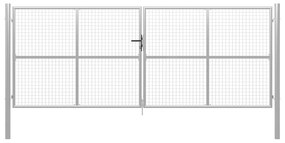 Πόρτα Κήπου Ασημί 400x150 εκ. από Γαλβανισμένο Ατσάλι