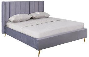 PASSION Κρεβάτι Διπλό για Στρώμα 160x200cm, Ύφασμα Velure Απόχρωση Γκρι 171x227x120cm Ε8803,2