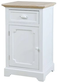 Κομοδίνο Kimolos 09-1549 Με 1 Πόρτα &amp; 1 Συρτάρι 43x35x71cm White-Natural Mdf