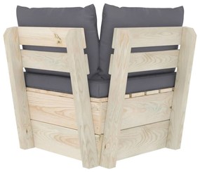 vidaXL Καναπές Κήπου Γωνιακός από Παλέτες Εμποτισμένο Ξύλο Ερυθρελάτης