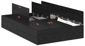 vidaXL Κρεβάτι Αποθήκευσης Μαύρη Δρυς 120x200 εκ