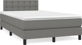 vidaXL Κρεβάτι Boxspring με Στρώμα Σκούρο Γκρι 120x200 εκ. Υφασμάτινο