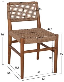 ΚΑΡΕΚΛΑ ROSCO  ΞΥΛΟ ΤΕΑΚ ΚΑΡΥΔΙ-ΣΧΟΙΝΙ VIRO ΚΑΦΕ 46x55x79Υεκ.