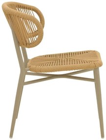 Καρέκλα Agus αλουμινίου-pe rattan στοιβαζόμενη σε καφέ απόχρωση 55x63x77εκ 55x63x77 εκ.