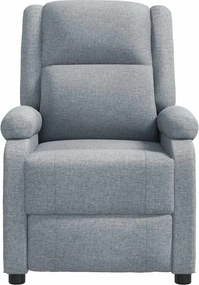 vidaXL Πολυθρόνα Μασάζ Ανοιχτό Γκρι Υφασμάτινη