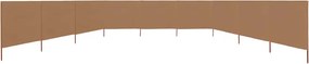 vidaXL Προστατευτικό Αέρα με 9 Πάνελ Taupe 1200 x 120 εκ. Υφασμάτινο