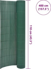 vidaXL Περίφραξη Κήπου Διπλής Όψης Πράσινη 110 x 400 εκ.