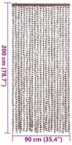 vidaXL Σήτα Εντόμων Taupe / Λευκό 90 x 200 εκ. από Σενίλ