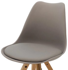 Καρέκλα Caron pakoworld PP γκρι-φυσικό πόδι - Πολυπροπυλένιο - 127-000011