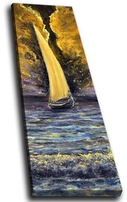 Πίνακας Καμβάς Με Φως Led 139LDG1103 30x90cm Multi Wallity Κάθετοι Wood, Canvas