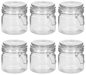 vidaXL Βάζα Αποθήκευσης 6 τεμ. 500 ml με Καπάκι Κλιπ