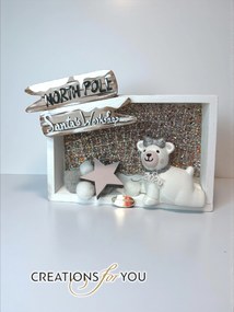 Χριστουγεννιάτικο διακοσμητικό καδράκι North Pole