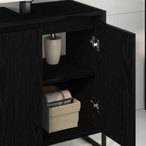 vidaXL Ντουλάπι Μπάνιου Μαύρη Οξυά 60 x 30 x 60 cm Επεξεργασμένο ξύλο