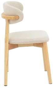 Καρέκλα Ubene rubberwood και ύφασμα σε φυσική και μπεζ απόχρωση 46x58x79εκ 46x58x79 εκ.