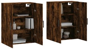 vidaXL Ντουλάπια Τοίχου 2 τεμ. Καπνιστή Δρυς 69,5 x 34 x 90 εκ.
