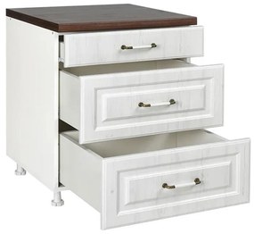 Floor Kitchen Cabinet RUSTIC D80 3F B with 3 Drawers White 80x55x82 εκ.