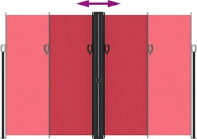 vidaXL Σκίαστρο Πλαϊνό Συρόμενο Κόκκινο 220 x 600 εκ.
