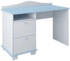 Γραφείο  Classic με 2 Συρτάρια  White + Blue  120x53x86cm  BC20034  BabyCute