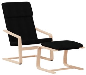 vidaXL Πολυθρόνα Relax Μαύρο Υφασμάτινη με Υποπόδιο