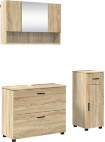 vidaXL Σετ Επίπλων Μπάνιου 3 τμχ. Δρύς Sonoma 76,5 x 35 x 64 εκ