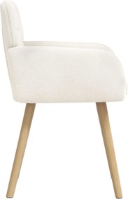 vidaXL Καρέκλες φαγητού 2 pcs Μπουκλέ Κρεμ 59 x 57 x 85 εκ.