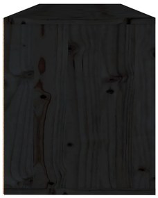 vidaXL Ντουλάπι Τοίχου Μαύρο 100 x 30 x 35 εκ. από Μασίφ Ξύλο Πεύκου
