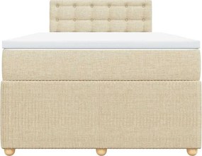 vidaXL Κρεβάτι Boxspring με Στρώμα Κρεμ 120x200 εκ. Υφασμάτινο