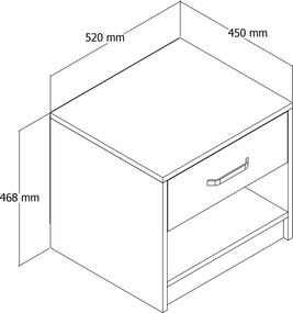 Κομοδίνο Δρυς EABRIR 52x45x46.8