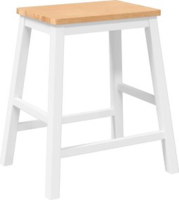 vidaXL Καρέκλες μπαρ 2 τεμάχια Λευκό μασίφ ξύλο καουτσούκ