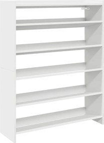 Ράφι παπουτσιών vidaXL Λευκό 80x25x100 cm Κατασκευασμένο ξύλο