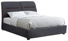 Intrahome ΚΡΕΒΑΤΙ KENDRCASABLANCA ΔΙΠΛΟ ΓΙΑ ΣΤΡΩΜΑ 150x200 εκ. ΜΕ ΥΦΑΣΜΑ ΓΚΡΙ ΚΑΙ ΚΟΚΚΙΝΗ ΡΙΓΑ intraho-1610599