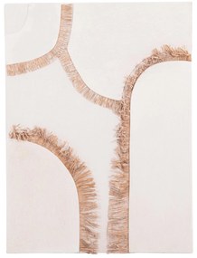 Πίνακας C4532 Ορθογώνιος σειρά Santorini MDF σε Υπόλευκο με Μπέζ χρώμα 60x4,5(πάχος)x80Υεκ. 60x4.5x80 εκ.