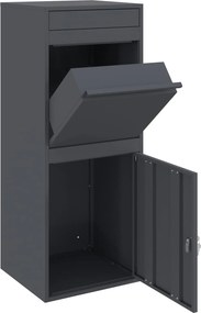 vidaXL Θυρίδα Πακέτων με αποθήκευση Ανθρακί 41 x 38 x 103 εκ Ατσάλι