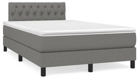 ΚΡΕΒΑΤΙ BOXSPRING ΜΕ ΣΤΡΩΜΑ &amp; LED ΣΚ.ΓΚΡΙ 120X190ΕΚ. ΥΦΑΣΜΑΤΙΝΟ 3270061