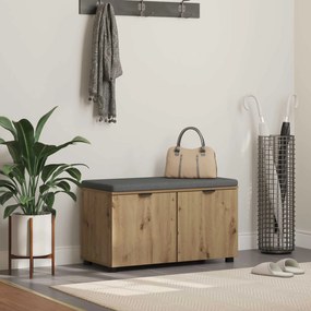 vidaXL Παγκάκι Χαλωρίου με μαξιλάρι Τεχνίτικη Δρυς 80 x 38 x 46 εκ