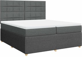 vidaXL Κρεβάτι Boxspring με Στρώμα Σκούρο Γκρι 200x200 εκ. Υφασμάτινο
