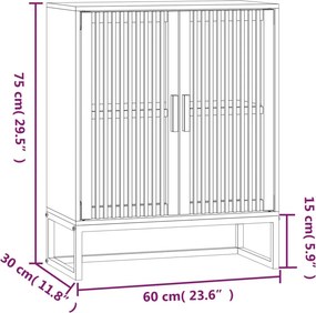 vidaXL Συρταριέρα Μαύρη 60 x 30 x 75 εκ. από Επεξεργασμένο Ξύλο
