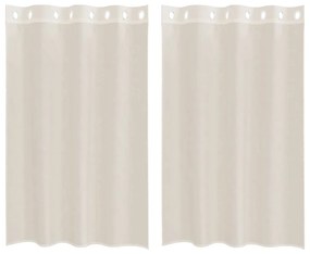 vidaXL Κουρτίνες Voile με ροδέλες 2 τεμάχια Κρεμ 140x175 εκ.